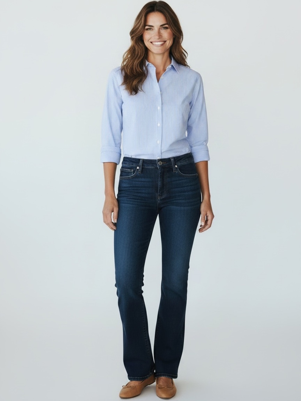 Talbots Dark Wash Stretch Heritage Western Bootcut Jeans Size 14